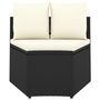 Voir la diapositive 5 : VIDAXL Salon de jardin 9 pcs avec coussins Resine tressee Noir