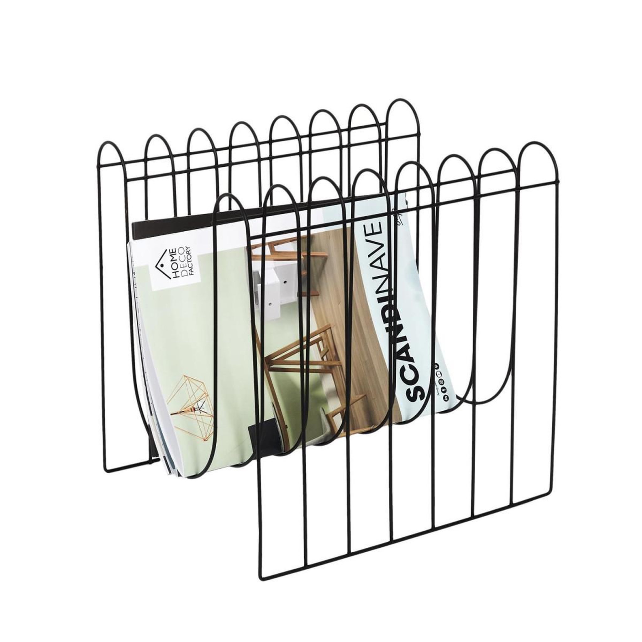 Voir la diapositive 4 : The Home Deco Factory Range Magazines Design  Filaire  33cm Noir