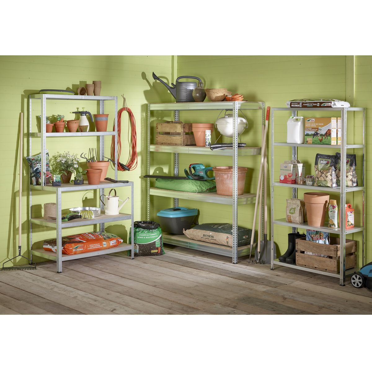 AVASCO Établi acier Strong Work 5 tablettes - 186x100x60/30 cm