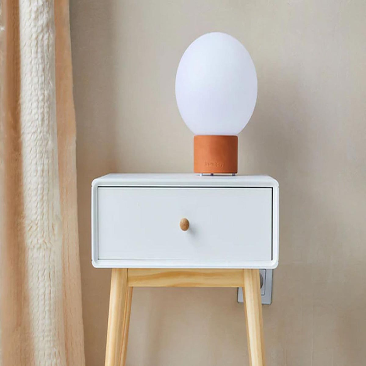 Lumisky Lampe de table sans fil TERRA TERRE CUITE - 60 à 130 lumens - Ø 20 x H 25 cm - LUMISKY