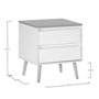 Voir la diapositive 6 : VS VENTA-STOCK Table de chevet Desi 2 tiroirs couleur Blanc