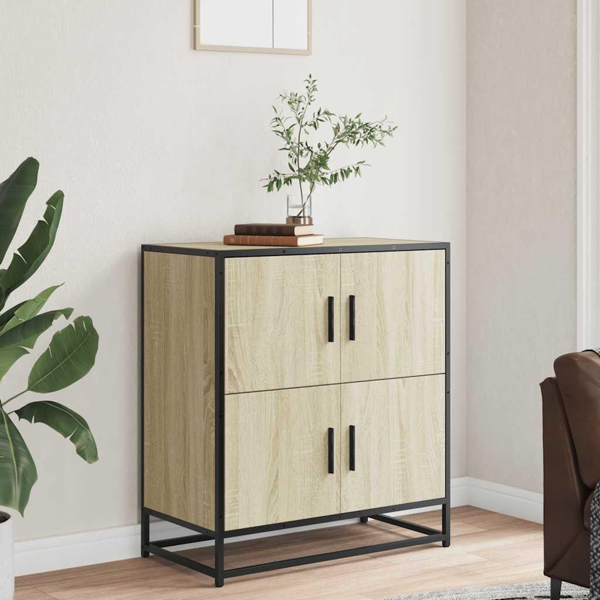 Voir la diapositive 3 : VIDAXL Buffet chene sonoma 68x35x76 cm bois d'ingenierie