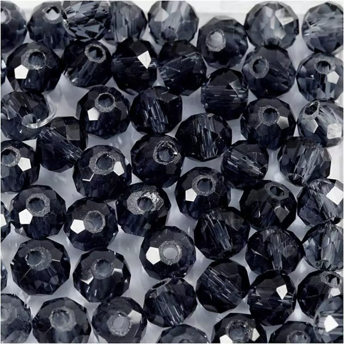  45 perles à facettes rondes Ø 4 mm - gris foncé