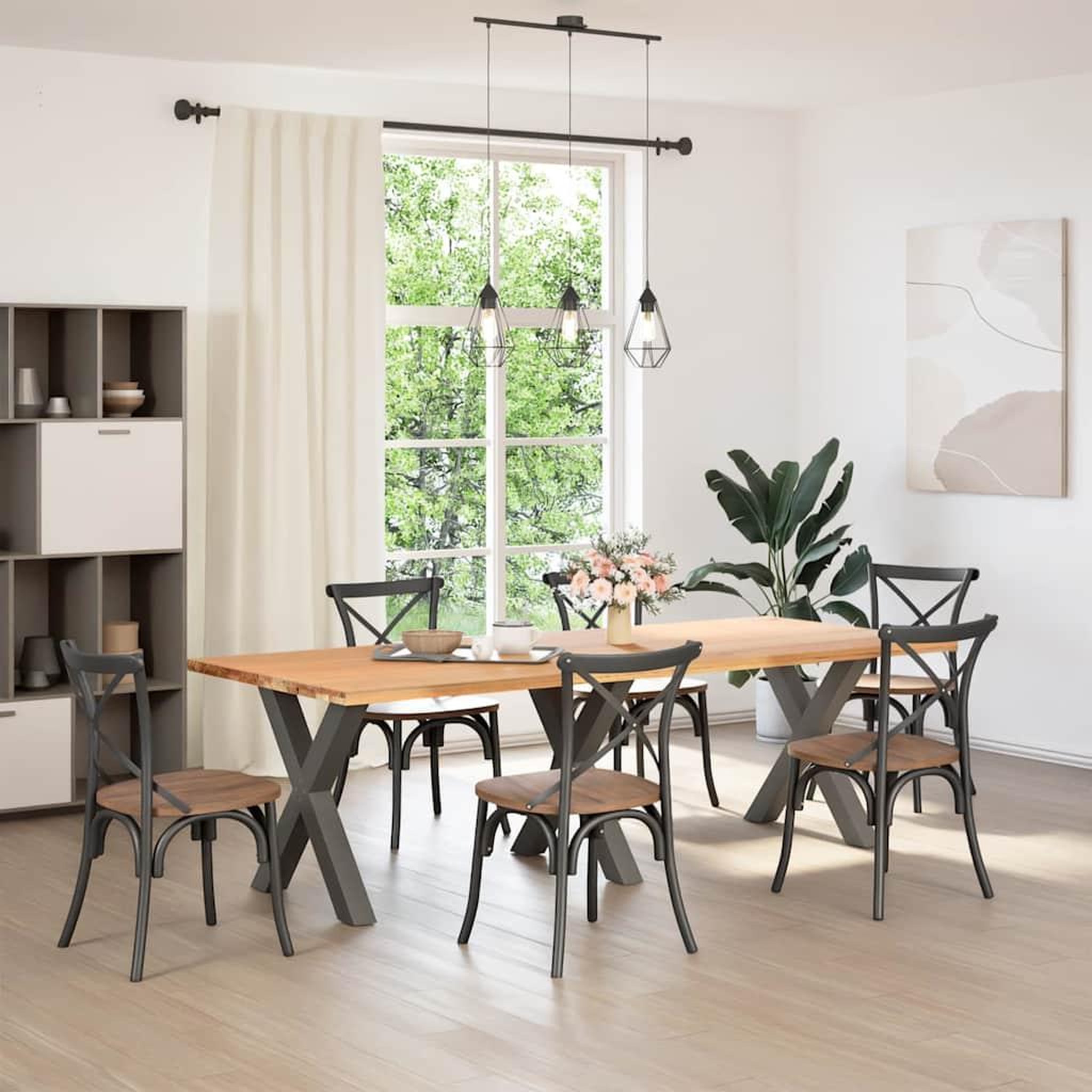 Voir la diapositive 2 : VIDAXL Pieds de table a manger forme de X 3 pcs 80x(72-73) cm acier