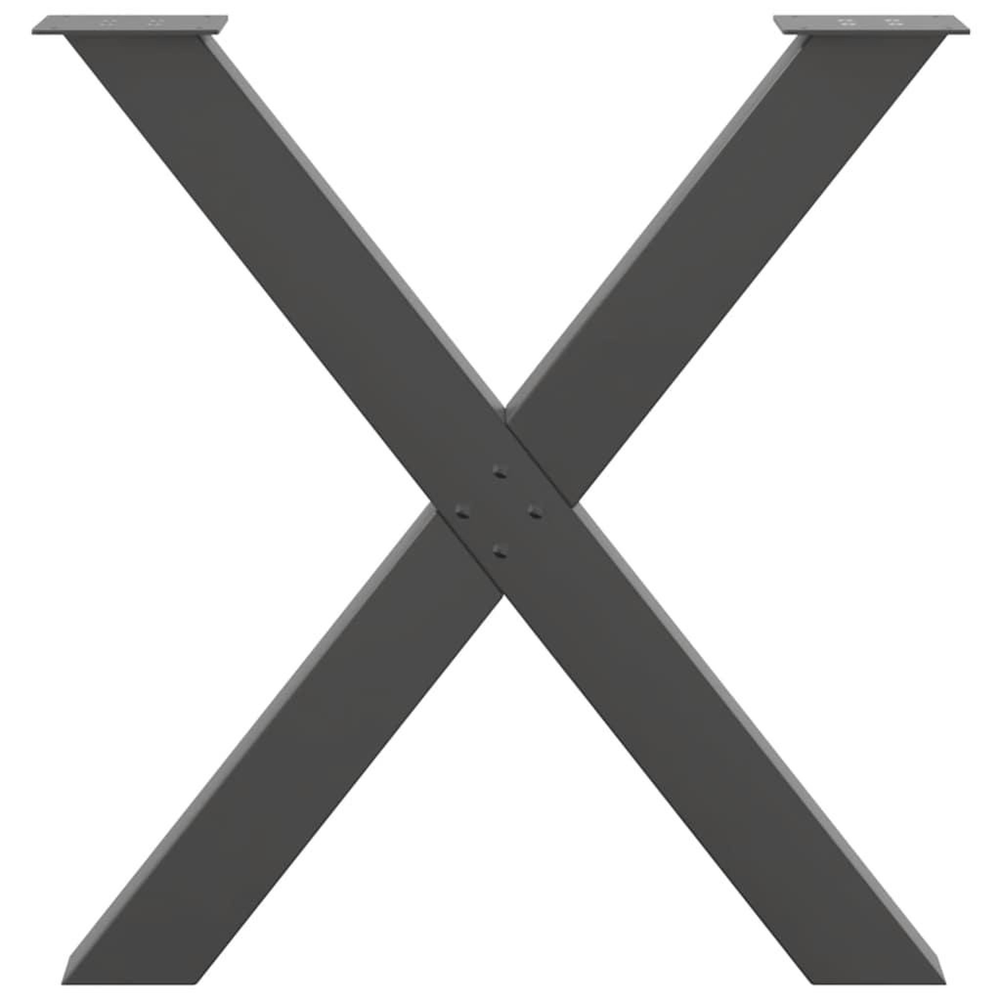 Voir la diapositive 5 : VIDAXL Pieds de table a manger forme de X 2 pcs 70x(72-73) cm acier
