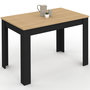 Voir la diapositive 1 : ID MARKET Table à manger rectangle ROZY 4 personnes noire plateau façon hêtre 110 cm