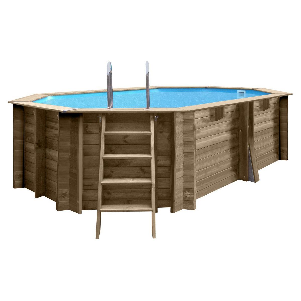 GRE Piscine hors sol bois ovale - 4,36 x 3,36 x H 1,07 m - GRENADE 2