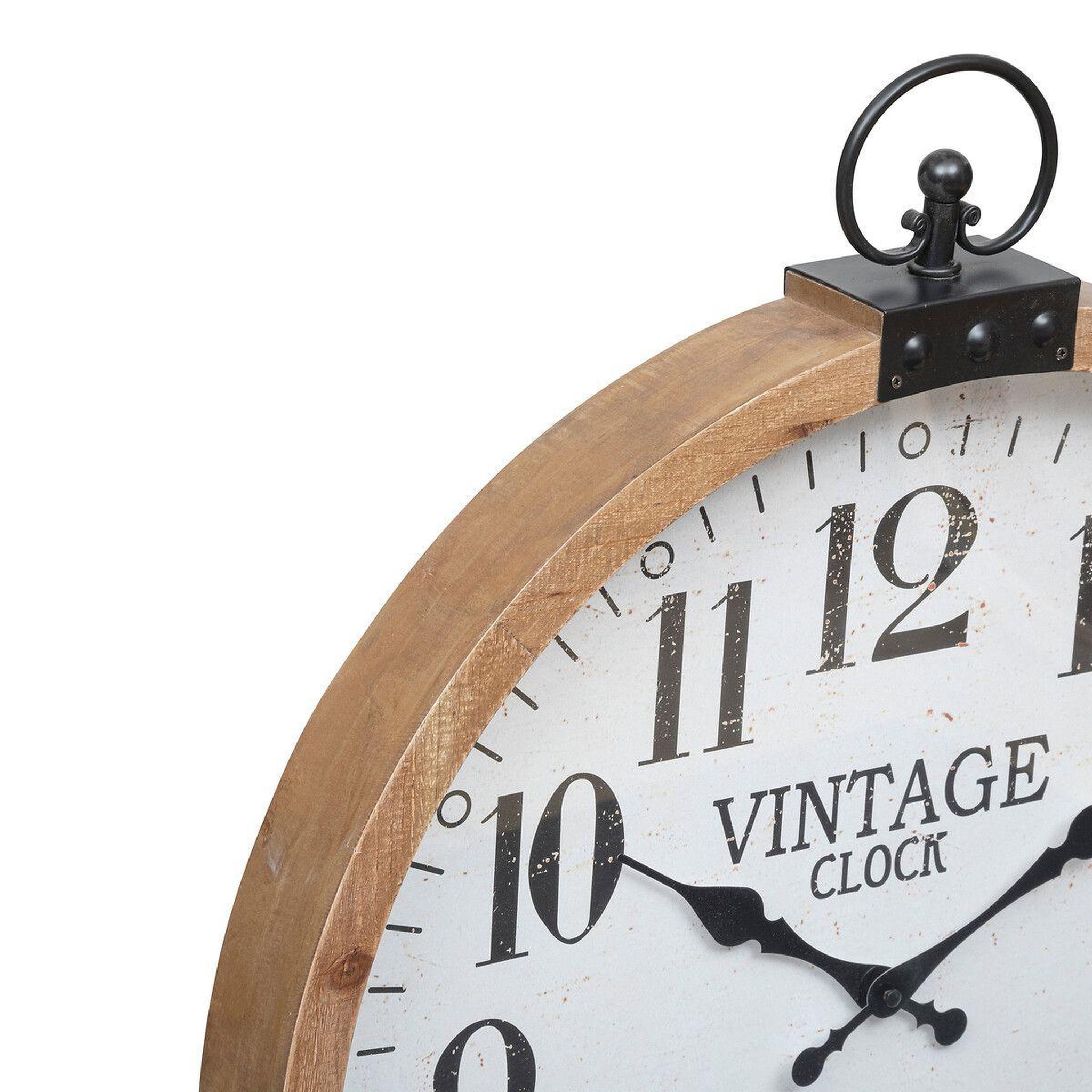 Voir la diapositive 2 : ATMOSPHERA Horloge mural vintage  yago  66cm naturel