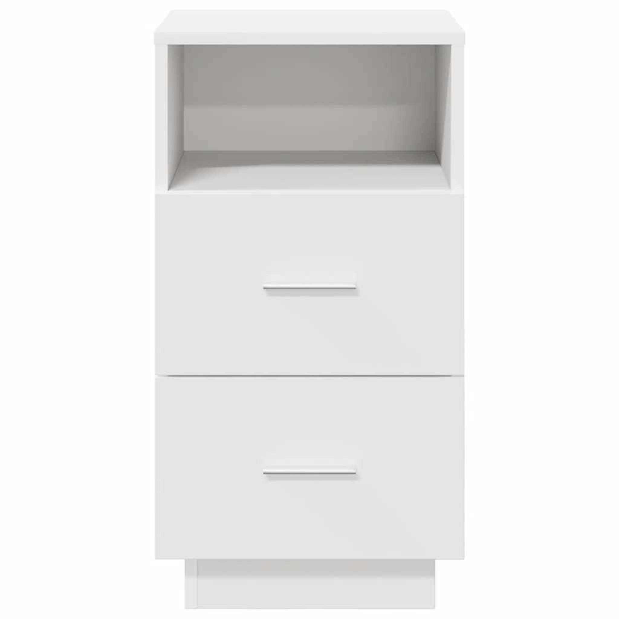 Voir la diapositive 4 : VIDAXL Table de chevet avec 2 tiroirs blanc 36x36x68 cm