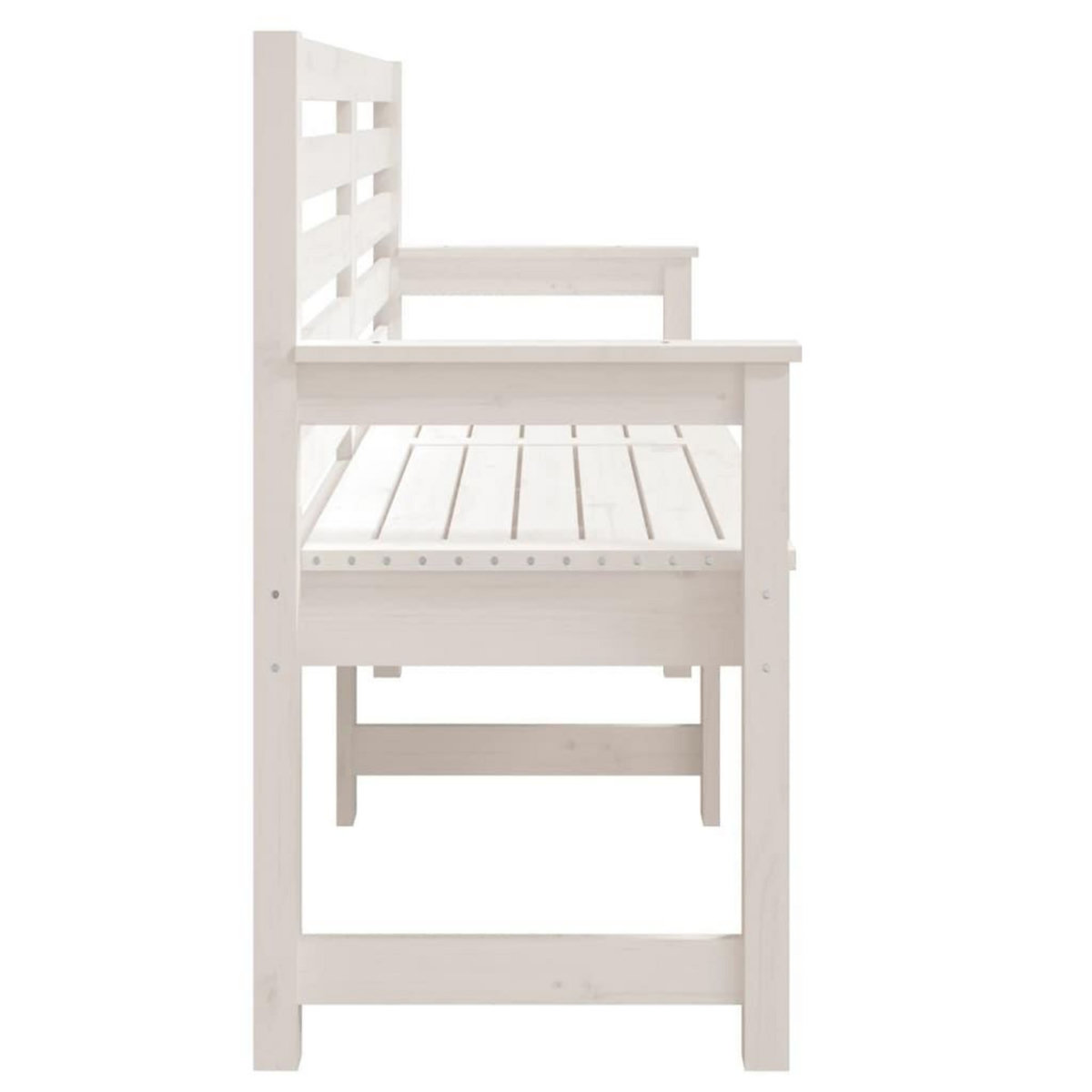 VIDAXL Banc de jardin blanc 159,5x48x91,5 cm bois massif de pin