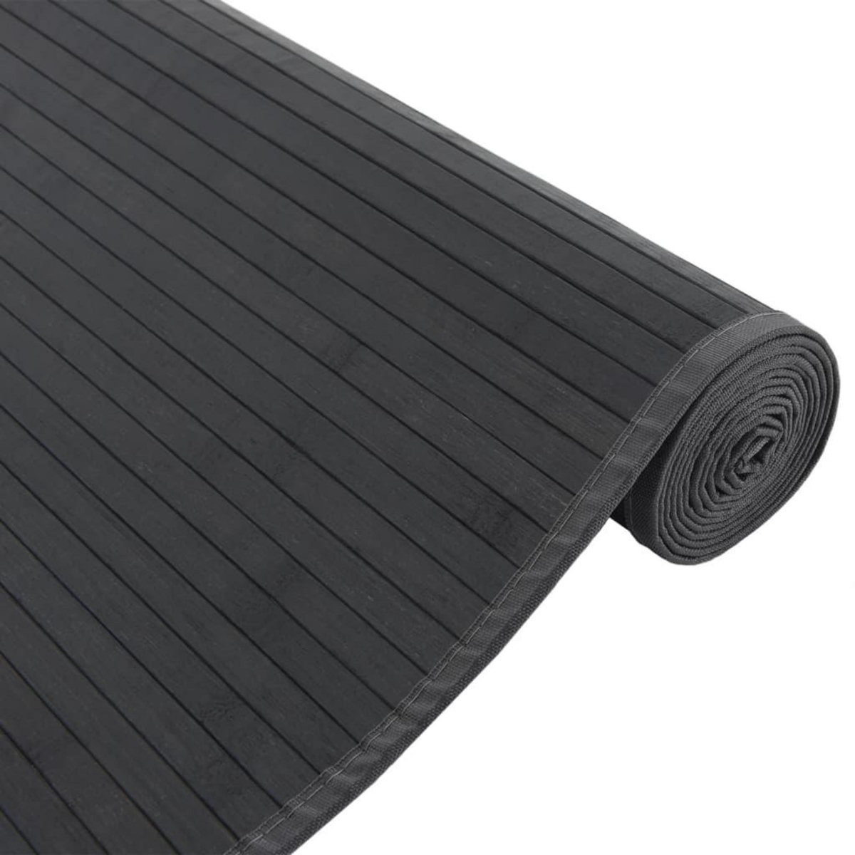 VIDAXL Tapis rectangulaire noir 80x100 cm bambou