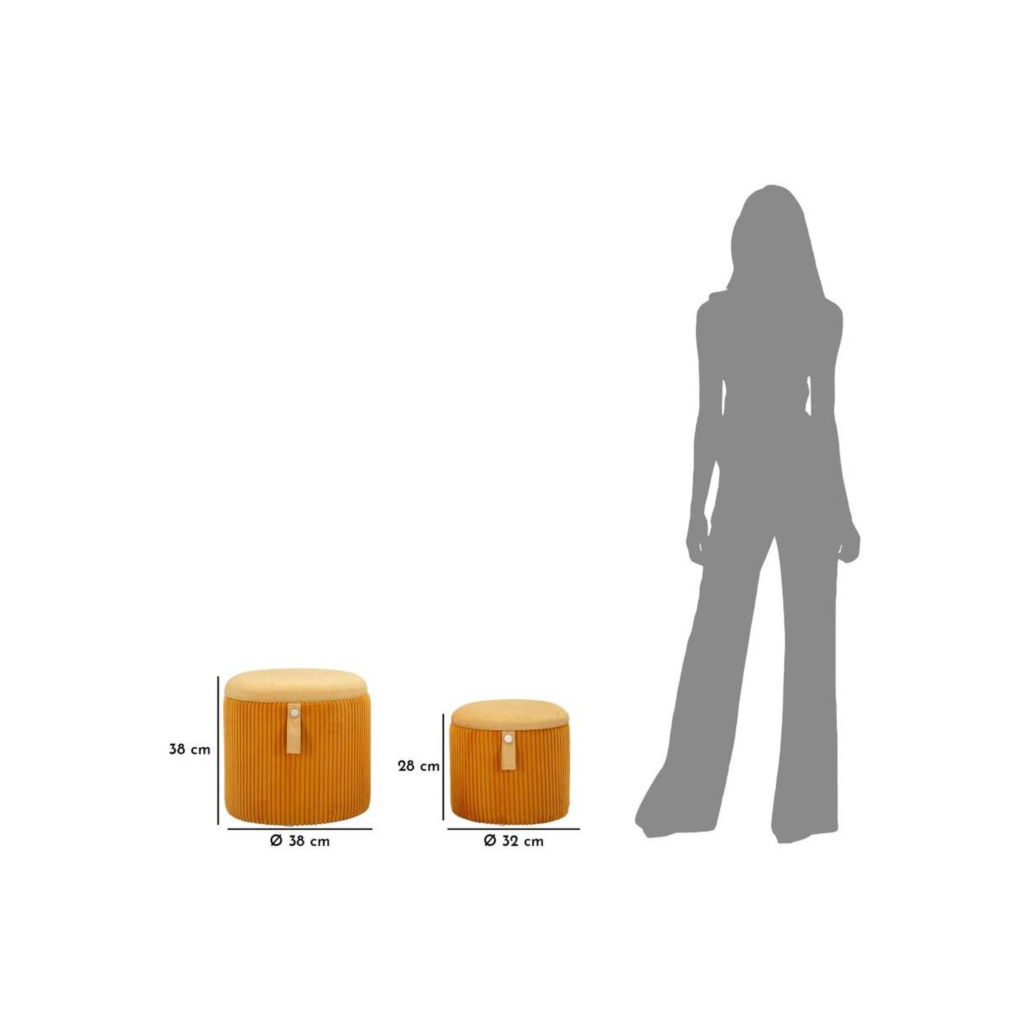 Voir la diapositive 6 : Paris Prix Lot de 2 poufs coffres  bolzano  38cm moutarde