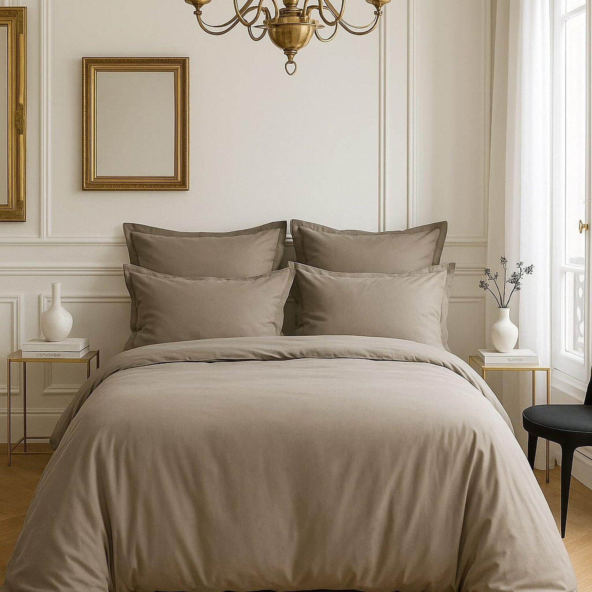 Voir la diapositive 4 : BATON ROUGE Housse de couette 100% satin de coton 105 fils uni