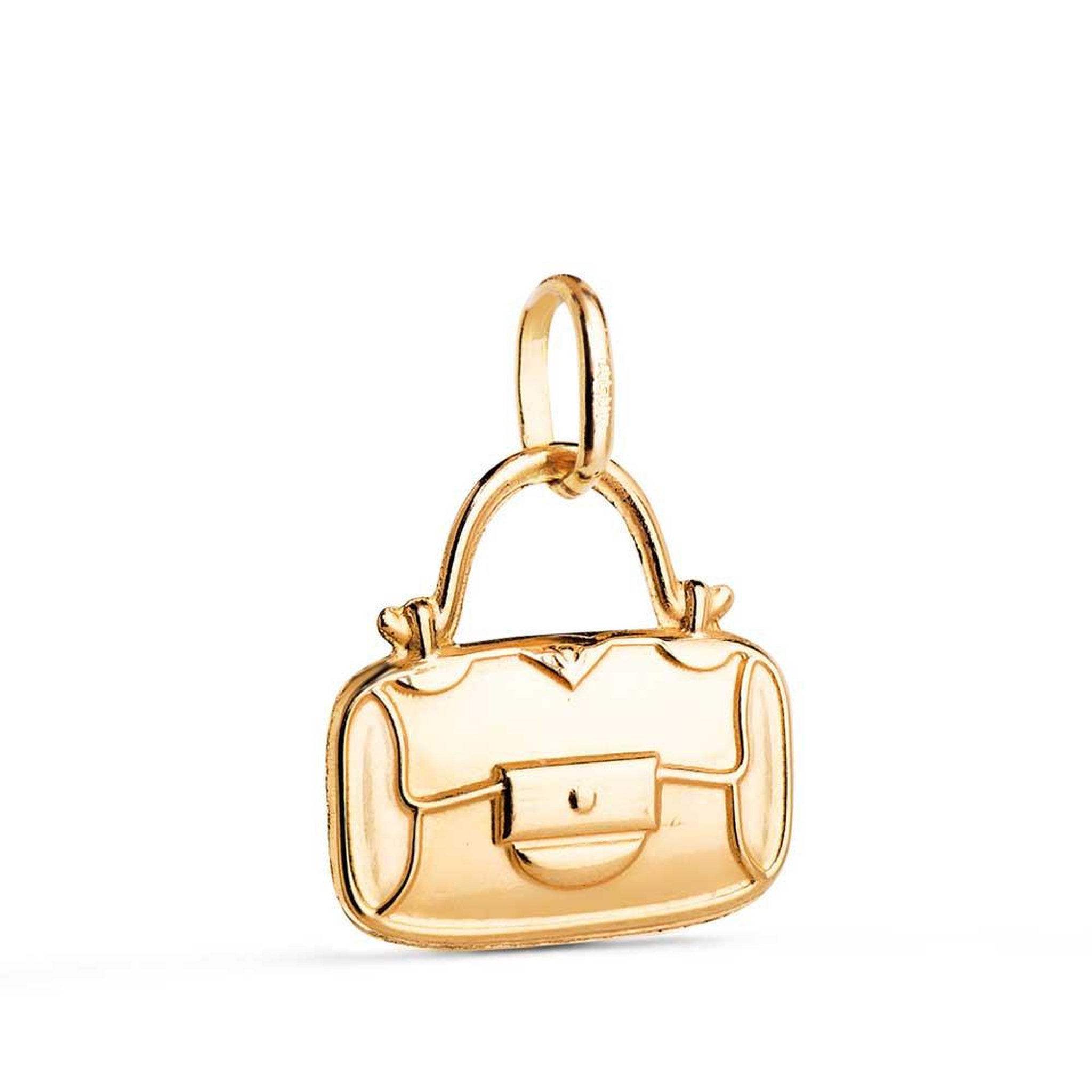 Voir la diapositive 2 : L'ATELIER D'AZUR Pendentif Or 18 Carats 750 Jaune - Motif Sac à Main Laqué - Chaine Offerte