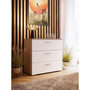 Voir la diapositive 2 : MARKET24 Commode BASJANA - 3 tiroirs - Décor chene sonoma et blanc mat - L80,2 x P41,3 x H75,8 cm