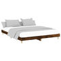 Voir la diapositive 3 : VIDAXL Cadre de lit sans matelas chene fume 120x200 cm bois ingenierie
