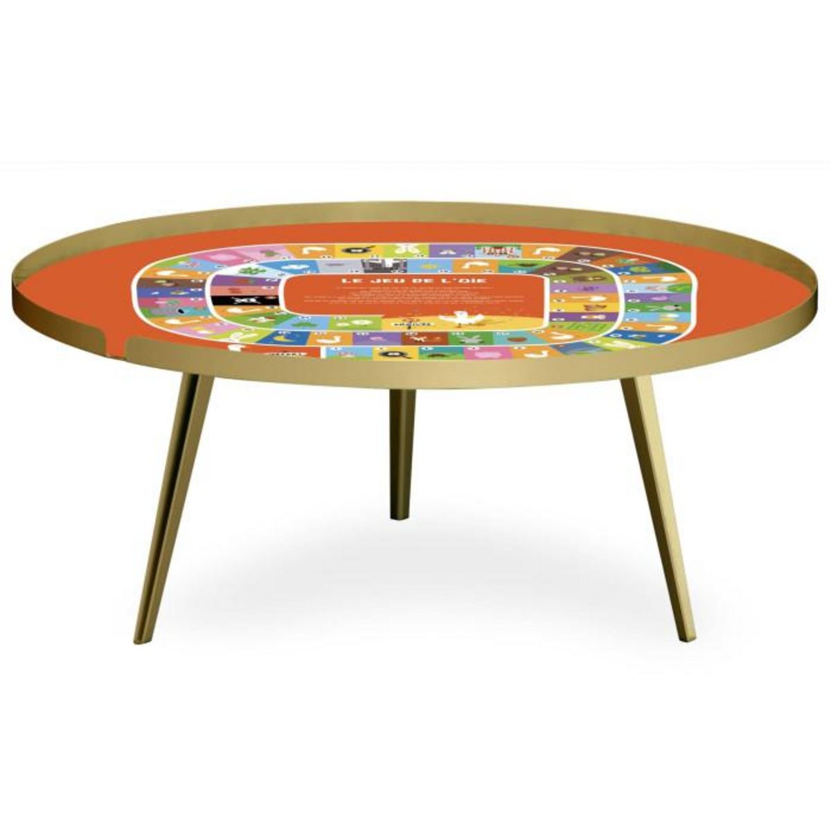 Paris Prix Table Basse à Rebord 2 Covers  Kid  90cm Or