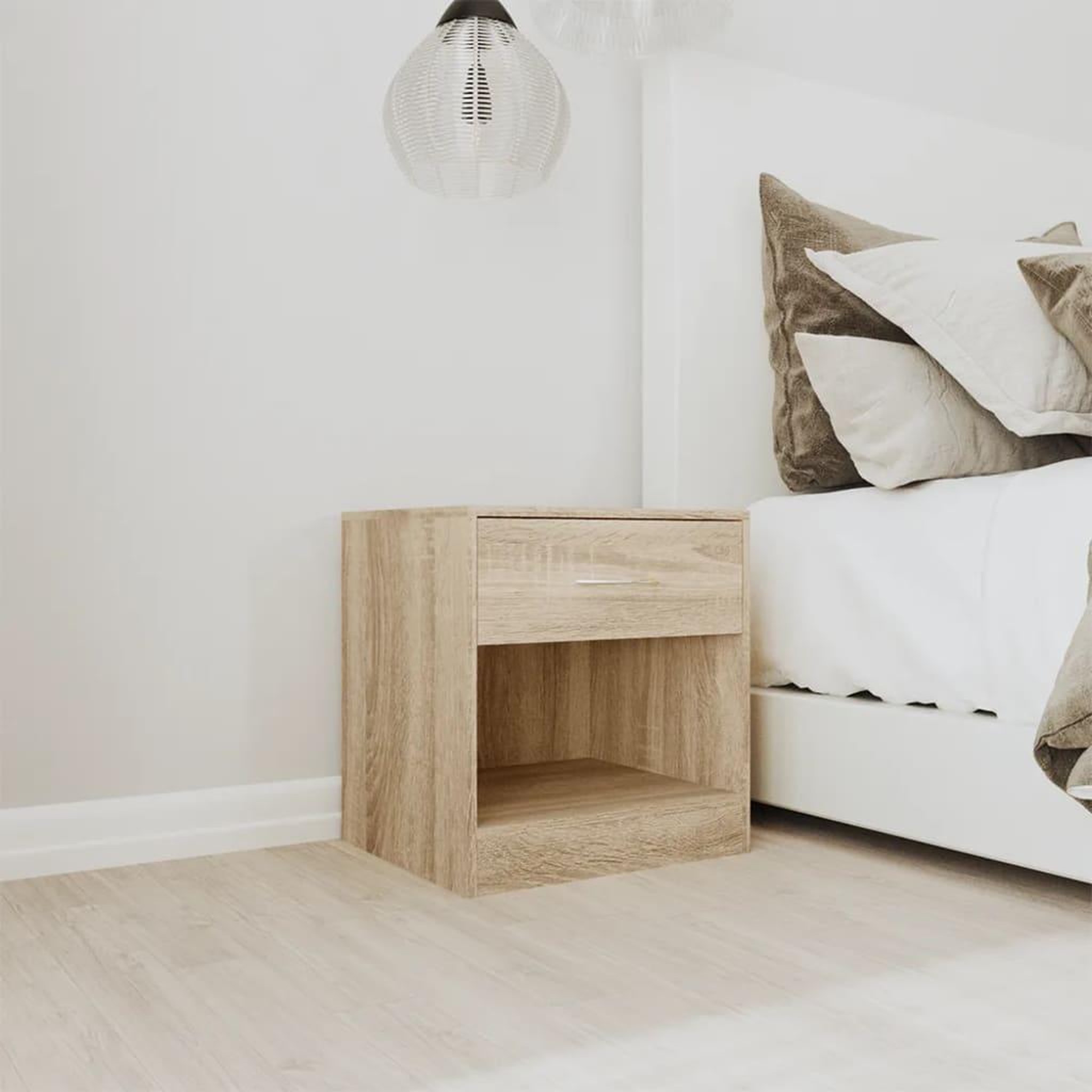 Voir la diapositive 3 : VIDAXL Table de chevet 2 pcs avec tiroir Couleur de chene
