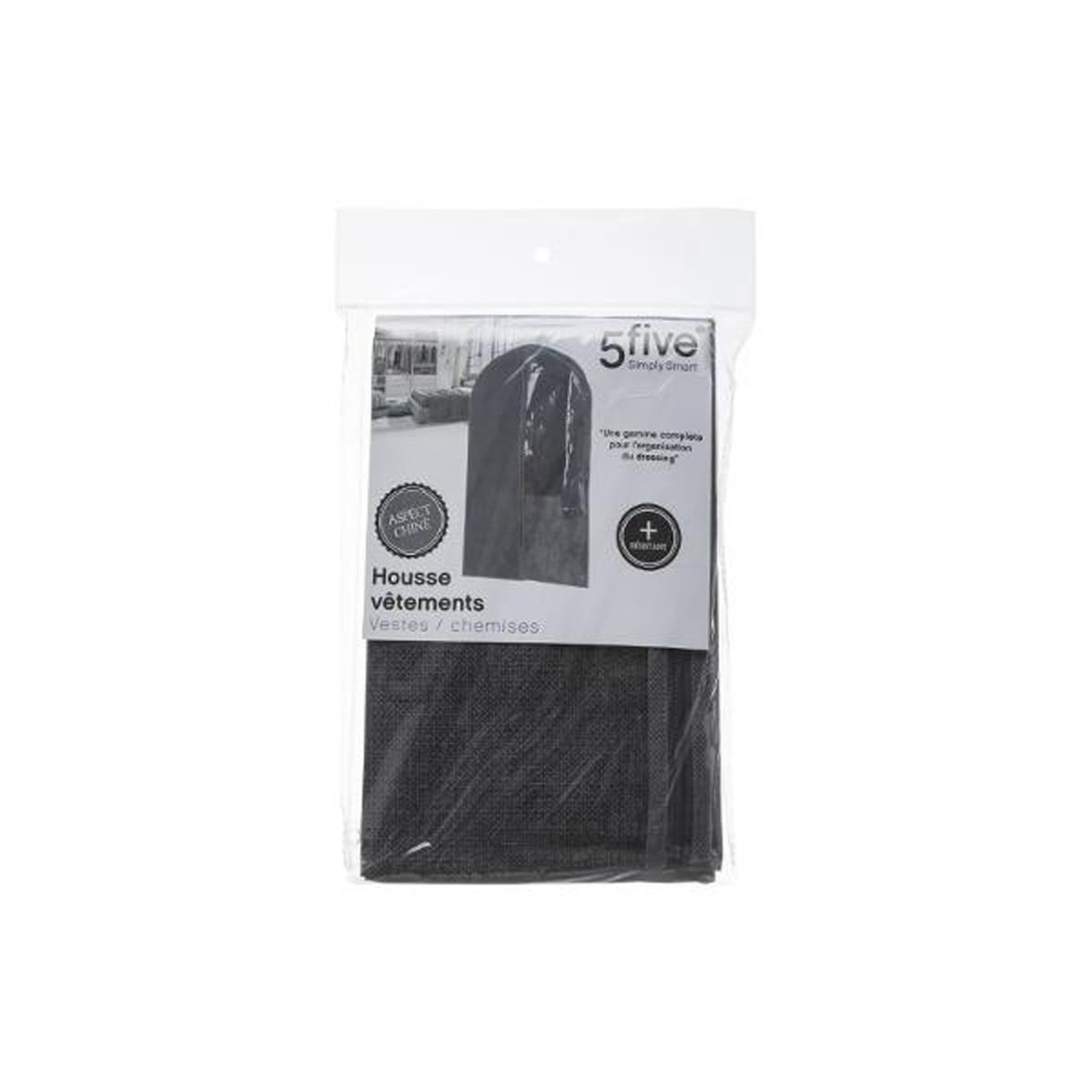 Voir la diapositive 2 : FIVE Housse de vêtements  dressing  135cm gris foncé