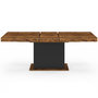 Voir la diapositive 1 : ID MARKET Table à manger extensible rectangle EDEN 6-10 personnes bois effet vieilli et noir 160-200 cm