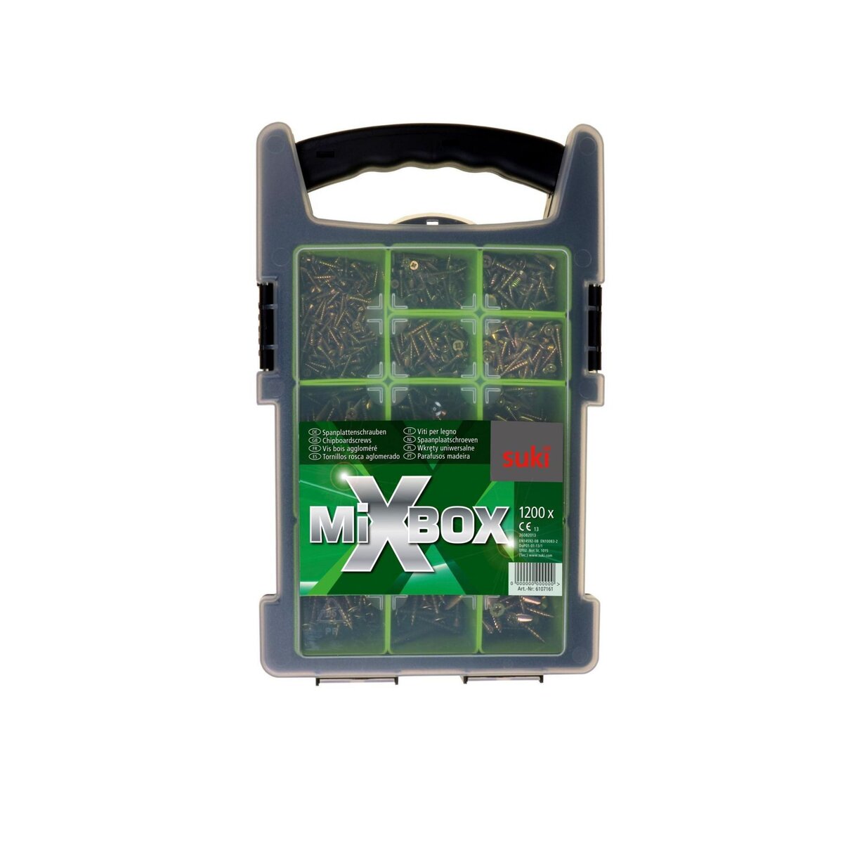 SUKI Lot de 1200 vis agglo acier bichro tête fraisée pozidriv