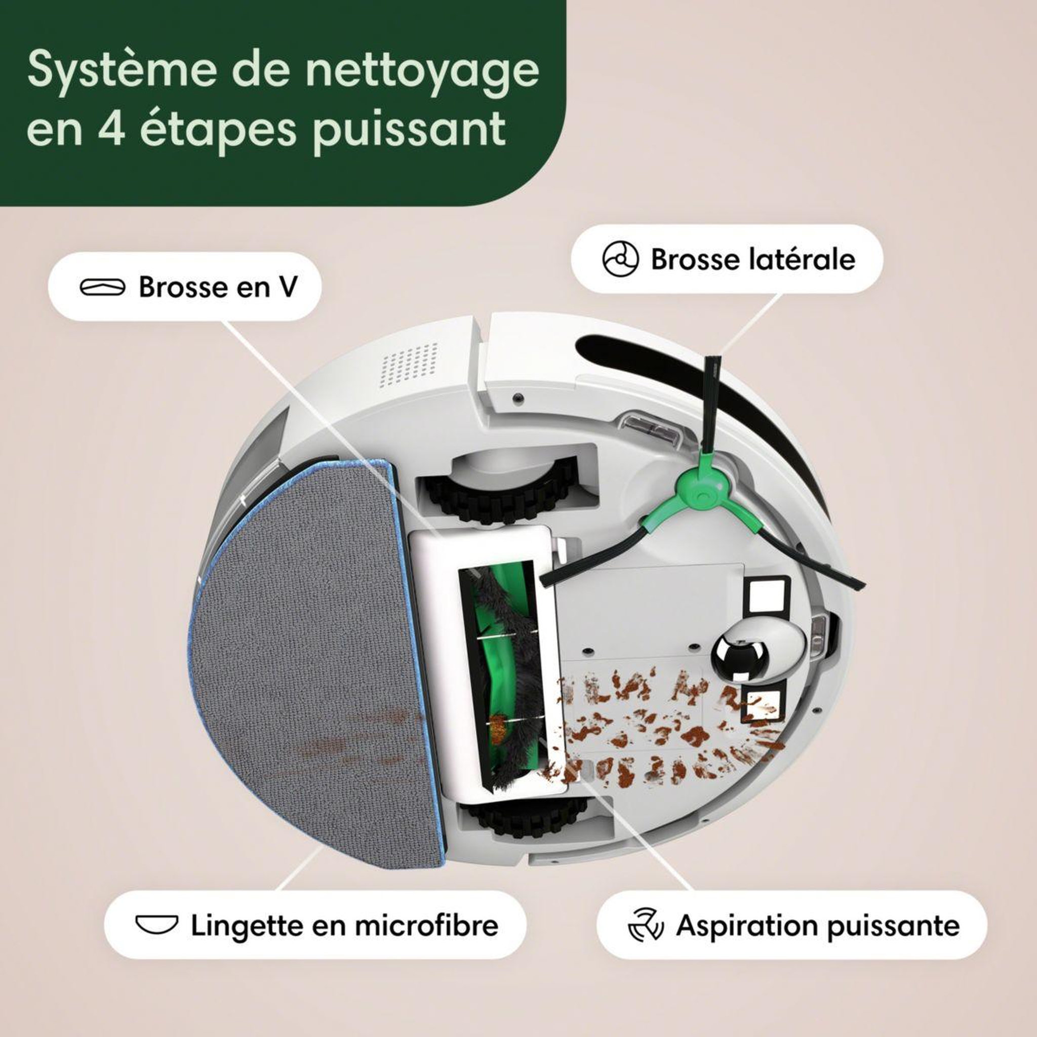 Voir la diapositive 3 : IROBOT Robot Aspirateur Laveur Roomba Combo Essential Y011240 blanc
