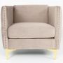 Voir la diapositive 3 : Paris Prix Fauteuil Design en Velours  Suez  83cm Taupe