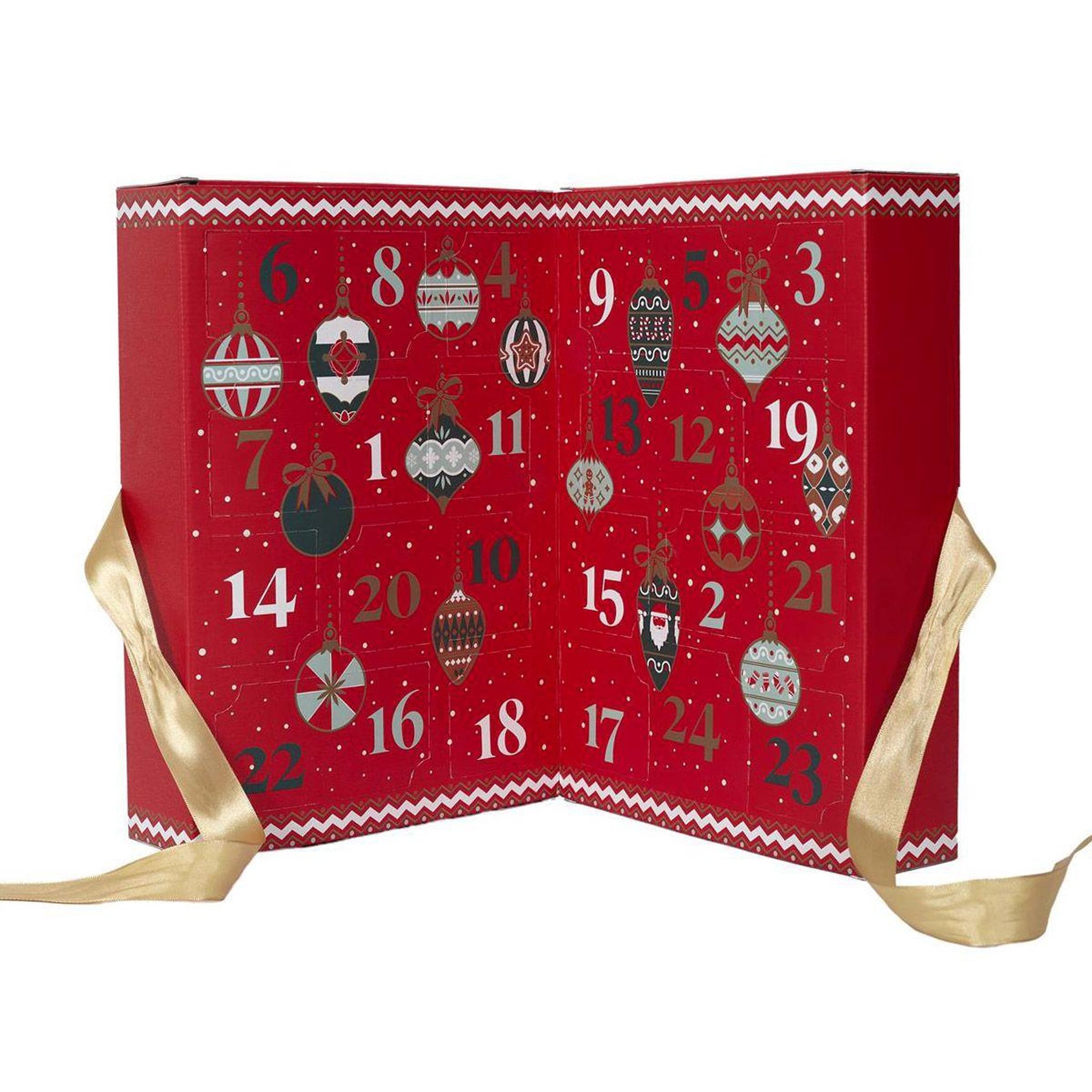 The Home Deco Factory Calendrier de l'avent 24 bougies parfumées  noël  30cm rouge