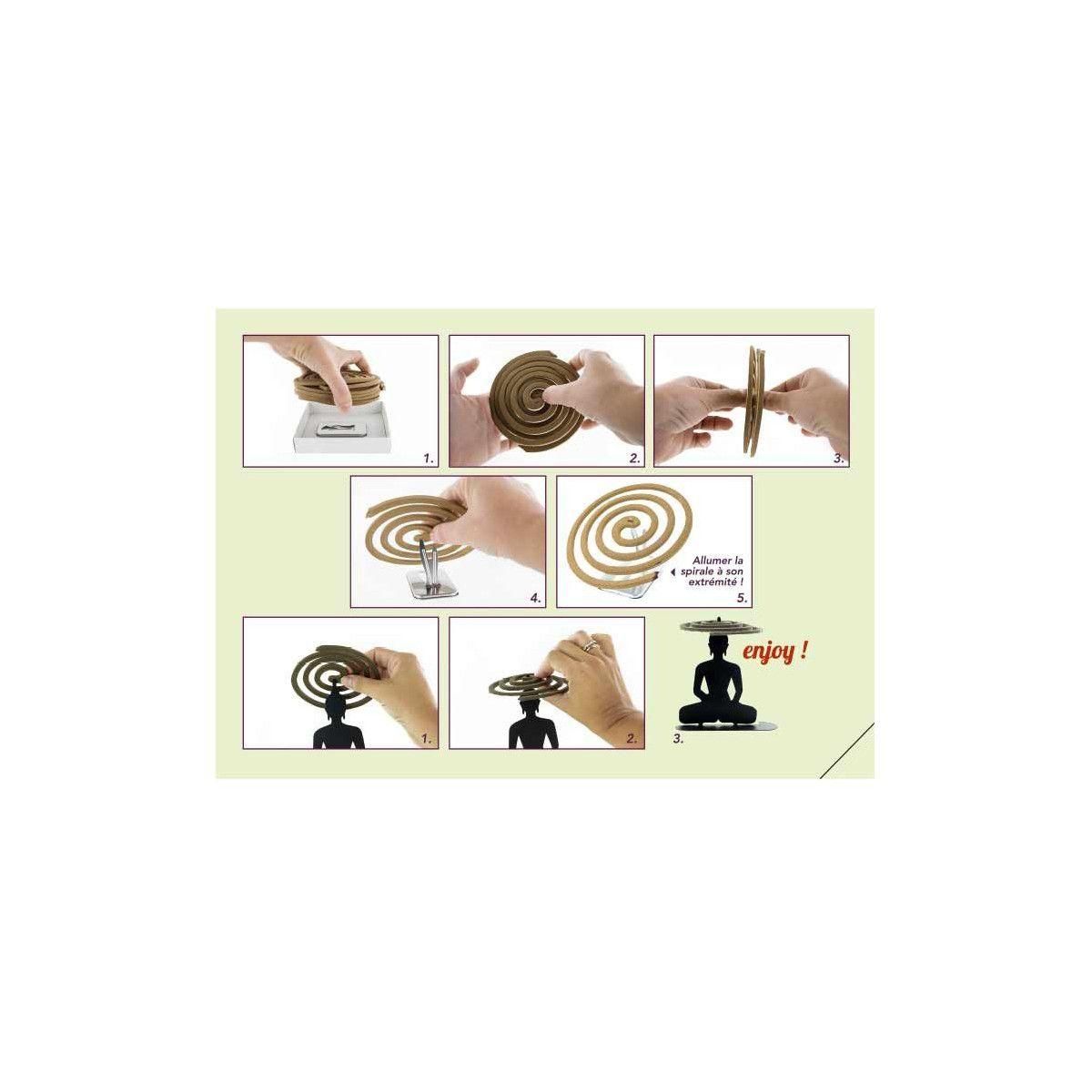 Aromandise 20 spirales d'encens naturel anti-moustiques 7h