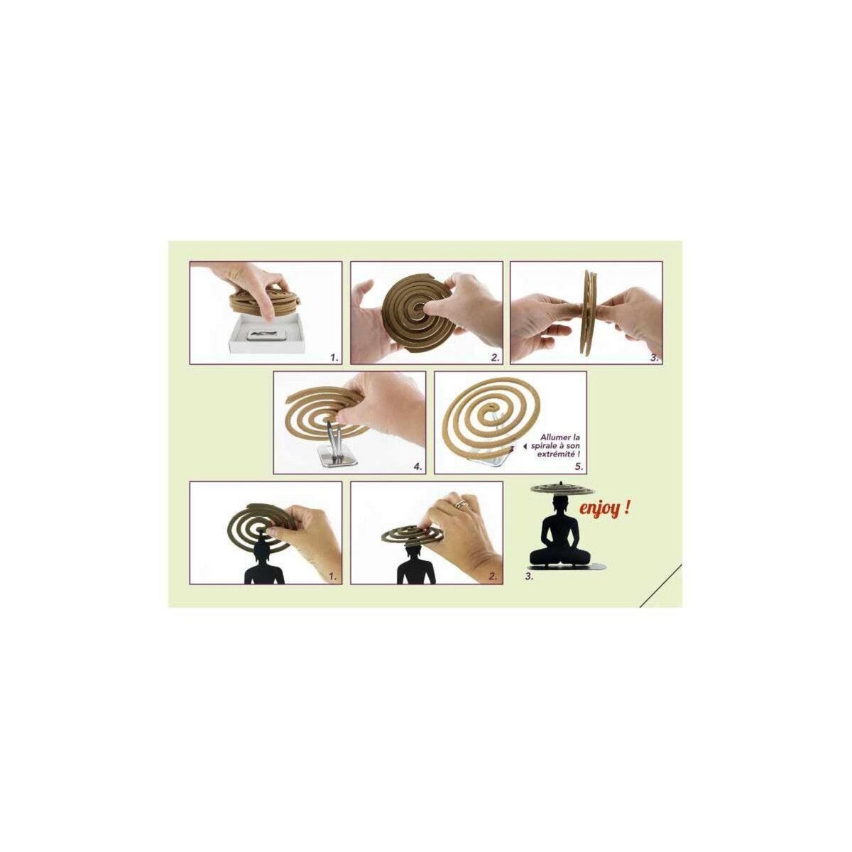 Aromandise 20 spirales d'encens naturel anti-moustiques 7h