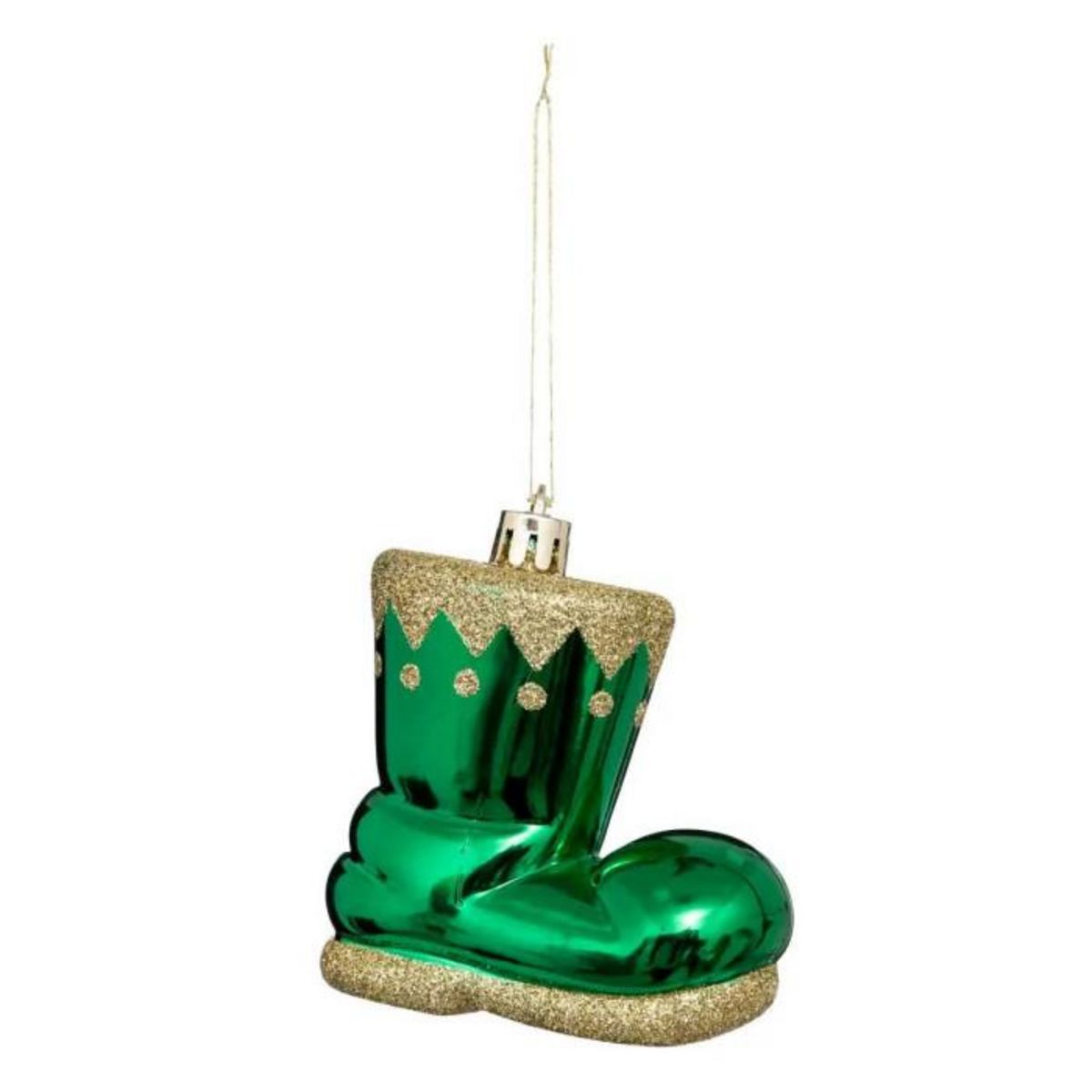 ATMOSPHERA Lot de 4 Sujets de Noël  Botte Lutin  8cm Rouge & Vert