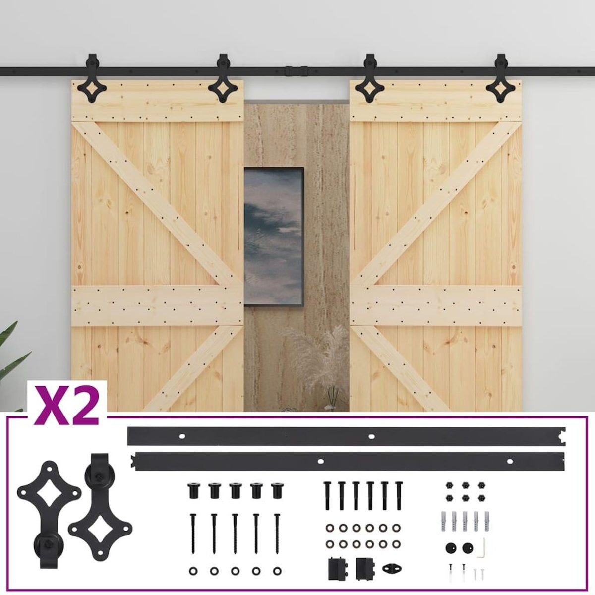 VIDAXL Porte coulissante avec kit de quincaillerie 90x210cm Pin massif