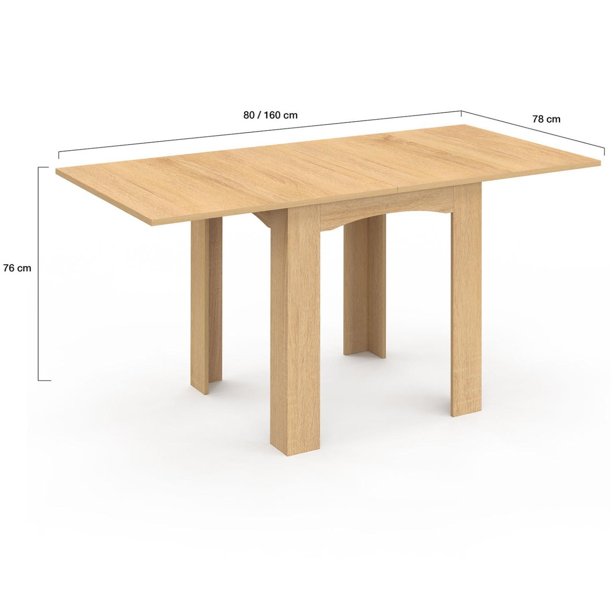 Voir la diapositive 5 : ID MARKET Table à manger extensible rectangle dona 4-8 personnes hêtre 80-160 cm