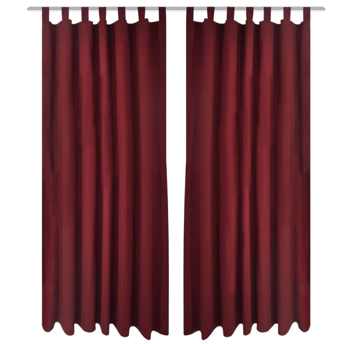 VIDAXL 2 pcs Rideau a Passant Micro Satin Bordeaux 140 x 175 cm