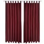 Voir la diapositive 1 : VIDAXL 2 pcs Rideau a Passant Micro Satin Bordeaux 140 x 175 cm