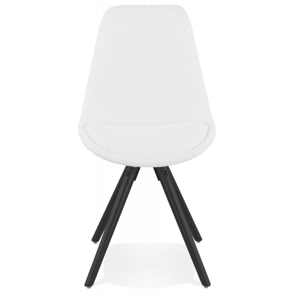 Paris Prix Chaise Design en Tissu Bouclé  Alisa  82cm Blanc & Noir