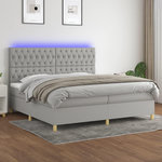 VIDAXL Sommier a lattes de lit matelas et LED Gris clair 200x200 cm