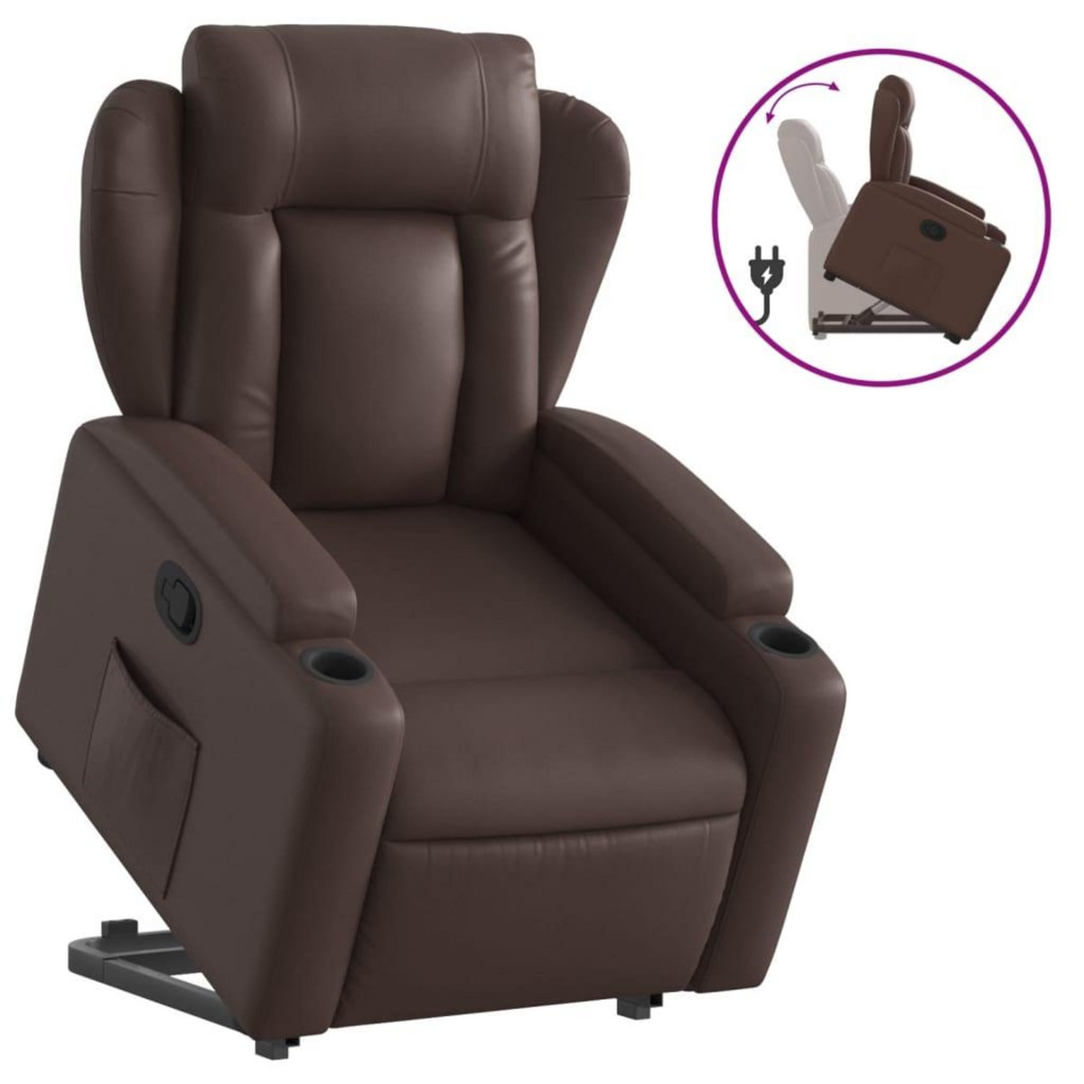 VIDAXL Fauteuil inclinable marron similicuir