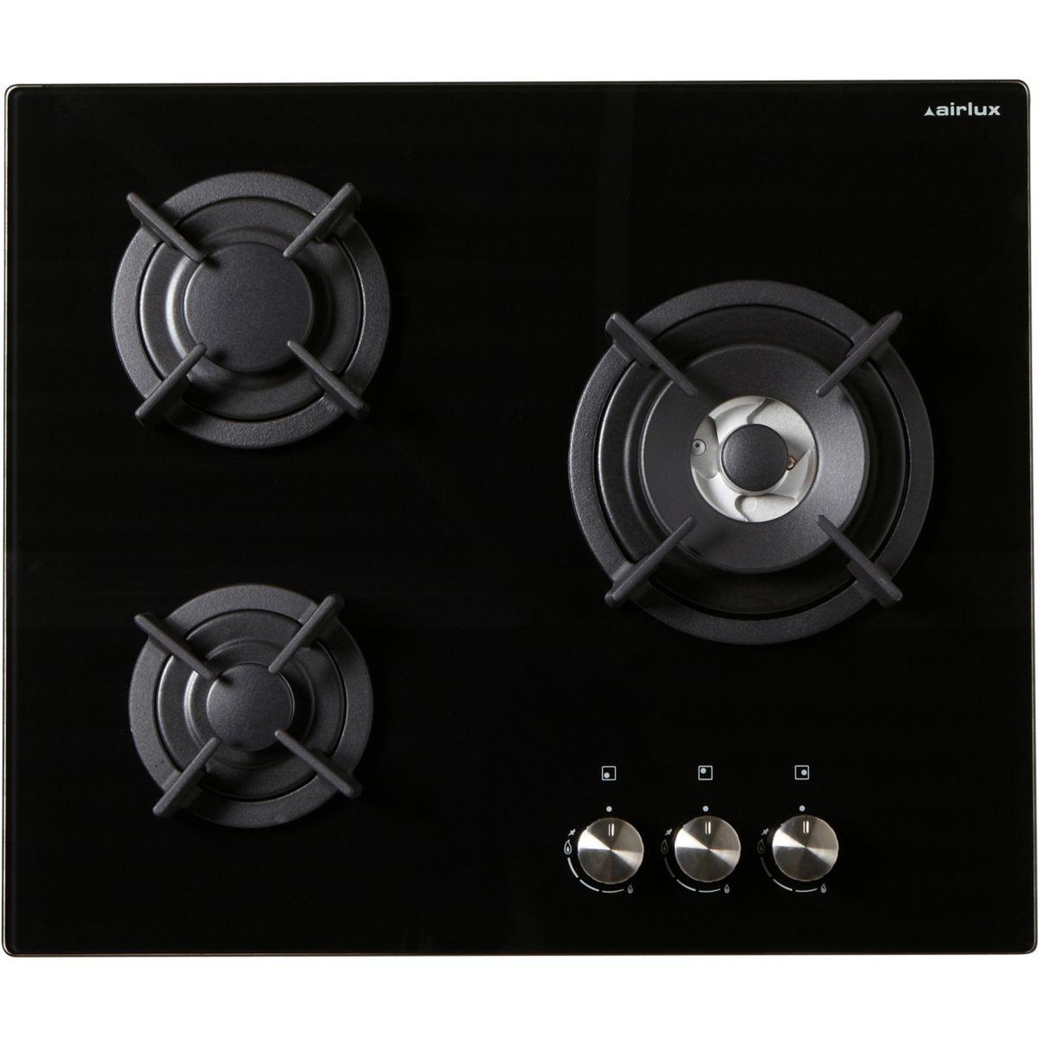 Airlux Table de cuisson gaz 60cm 3 feux 6150w noir - AV635HBK