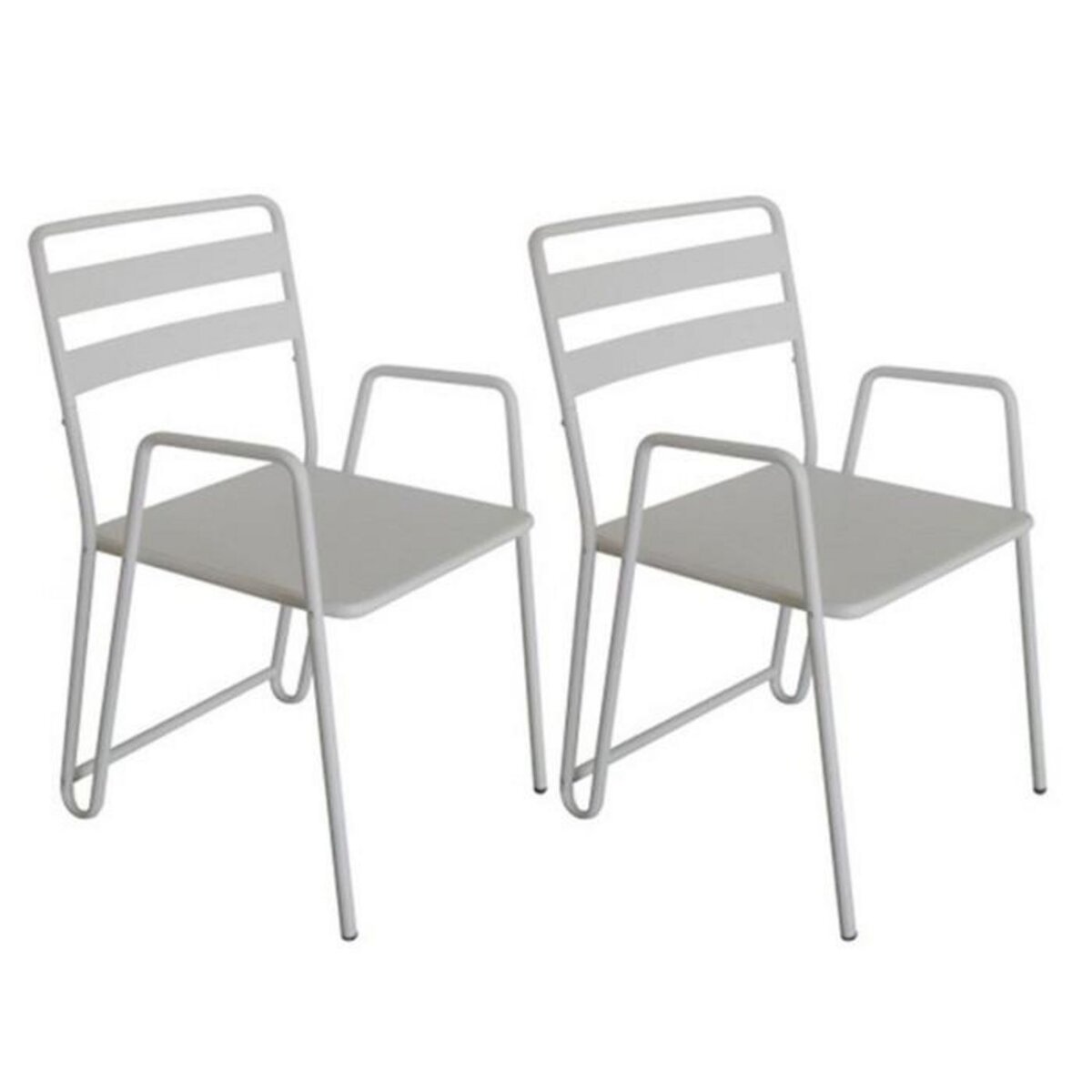 Paris Prix Lot de 2 Chaises en Métal  Tacano  90cm Blanc