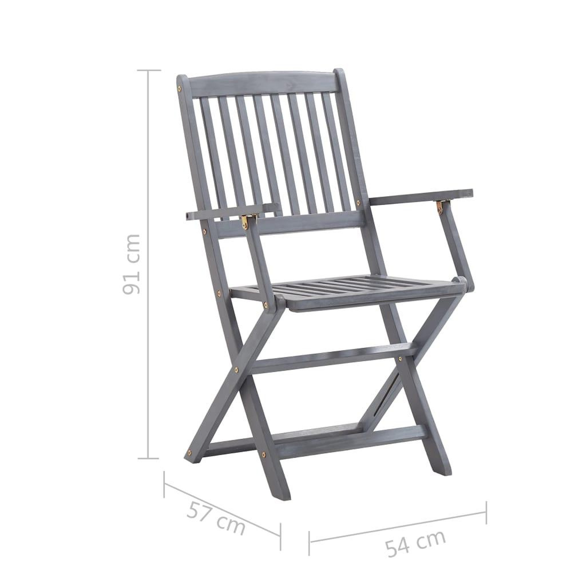 Voir la diapositive 6 : VIDAXL Chaises pliables d'exterieur lot de 8 et coussins Bois d'acacia