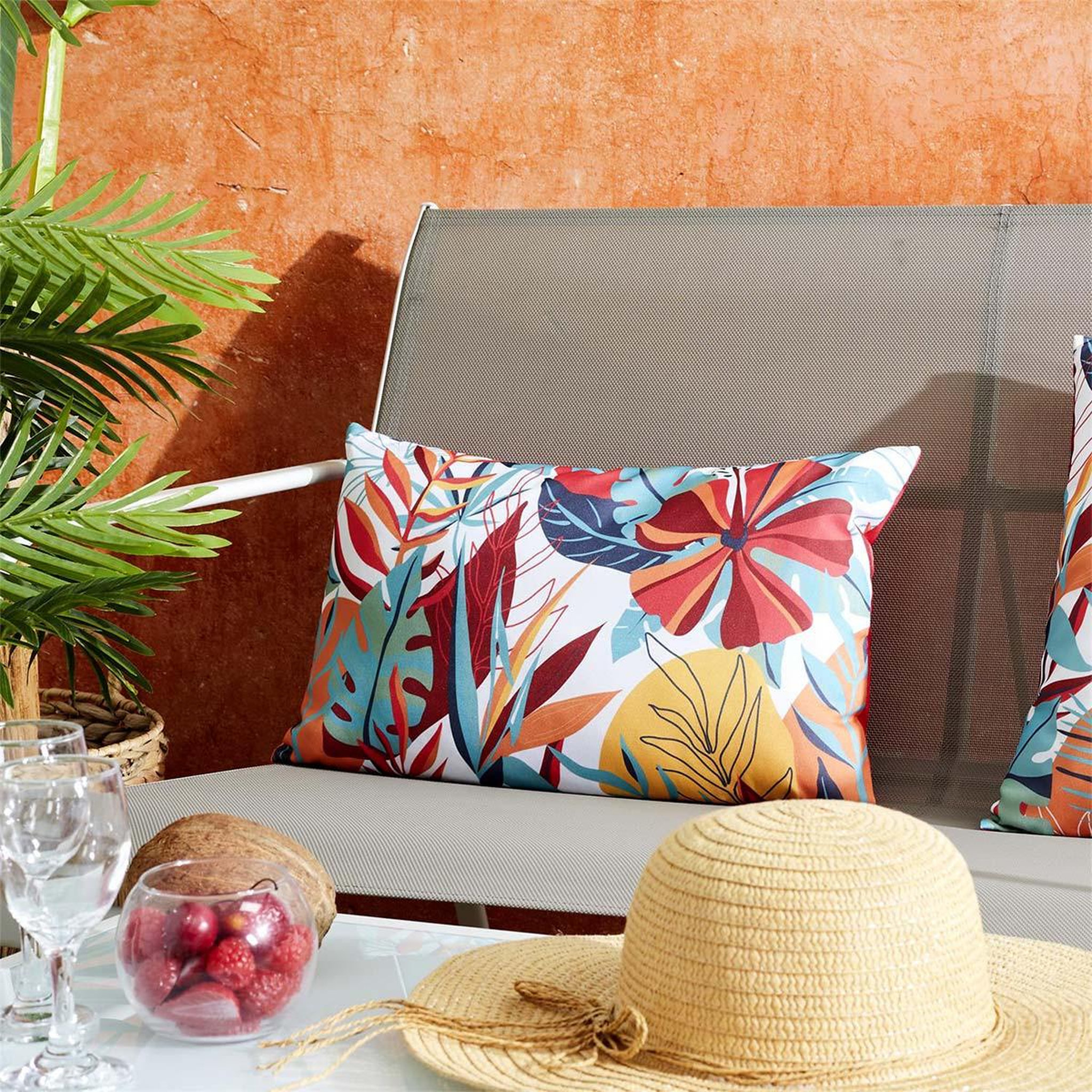 Voir la diapositive 4 : The Home Deco Factory Coussin Déco  Paradis Exotique  30x50cm Multicolore