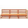Voir la diapositive 4 : VIDAXL Canape de jardin 3 places cire marron bois de pin massif