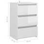 Voir la diapositive 6 : VIDAXL Tables de chevet 2 pcs Blanc brillant 40x35x62,5 cm Agglomere