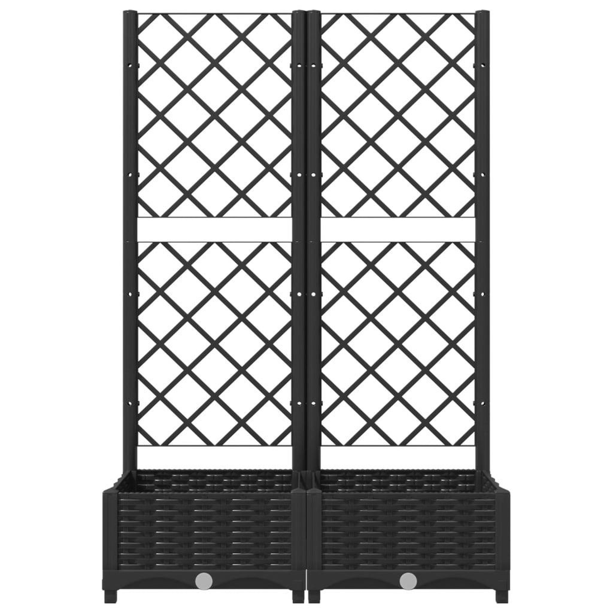 Voir la diapositive 4 : VIDAXL Jardiniere avec treillis Noir 80x40x121,5 cm PP
