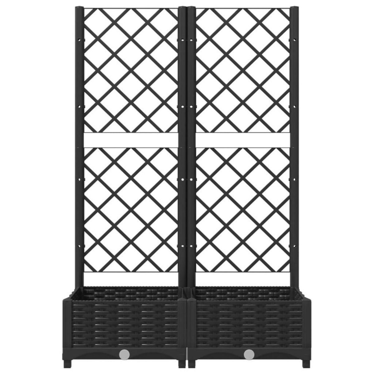 VIDAXL Jardiniere avec treillis Noir 80x40x121,5 cm PP