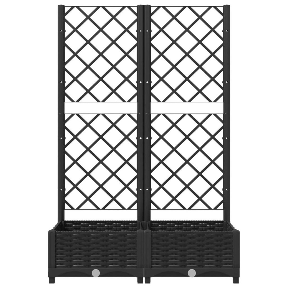 VIDAXL Jardiniere avec treillis Noir 80x40x121,5 cm PP
