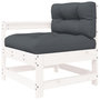 Voir la diapositive 2 : VIDAXL Chaise de jardin avec coussins blanc bois de pin massif