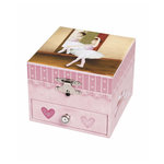 Trousselier Coffret Musique Cube Danseuse en Tutu - Rose - Figurine Ballerine