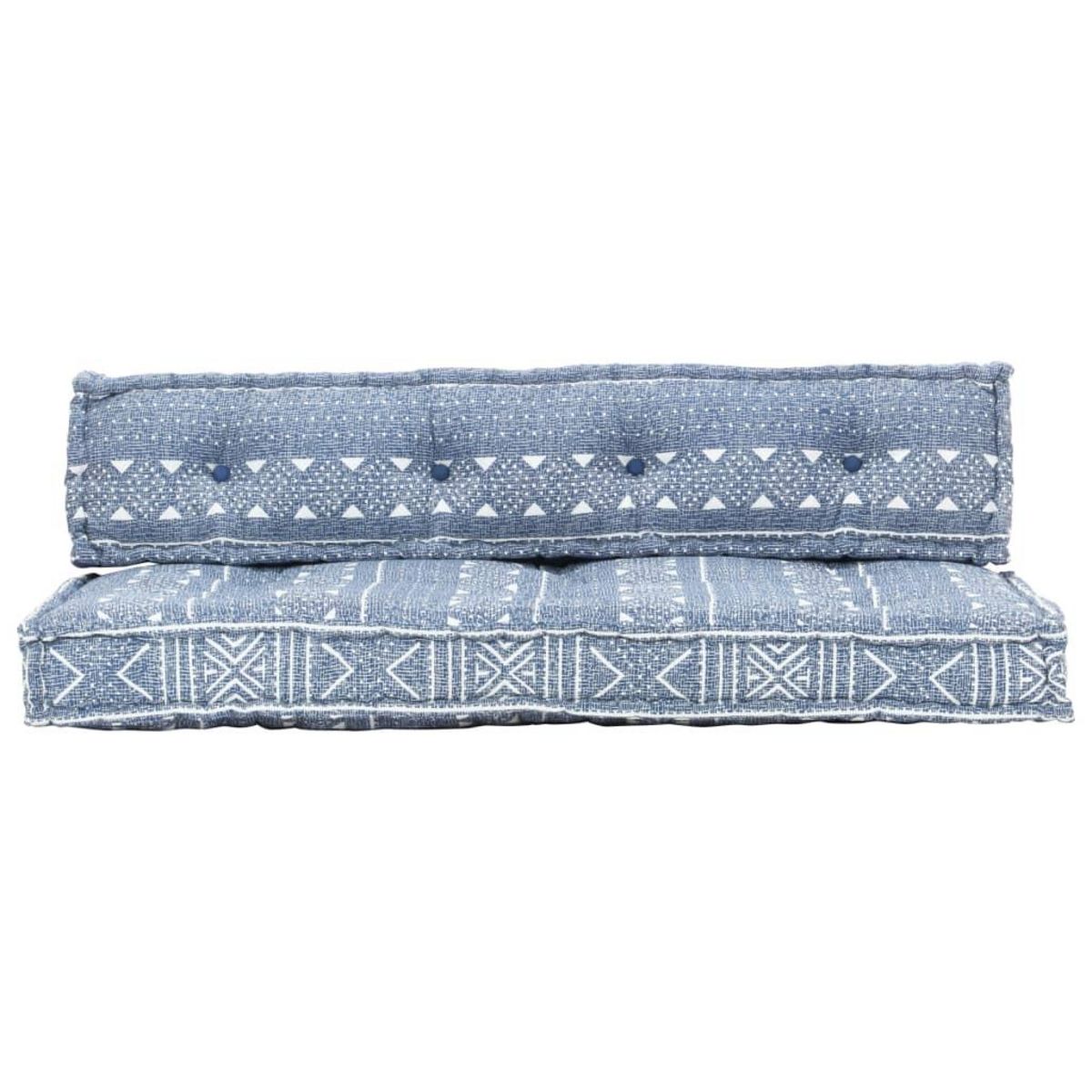 VIDAXL Coussin de canape palette Indigo Tissu Patchwork
